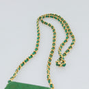 CHANEL Mini Matelasse Chain Pouch Shoulder Bag Satin Green Gold CC Auth 51271V-8