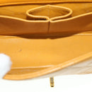 CHANEL Matelasse Turn Lock Chain Shoulder Bag Lamb Skin Orange CC Auth 51273A-11