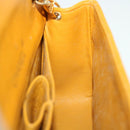 CHANEL Matelasse Turn Lock Chain Shoulder Bag Lamb Skin Orange CC Auth 51273A-22