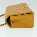 CHANEL Matelasse Turn Lock Chain Shoulder Bag Lamb Skin Orange CC Auth 51273A-3