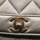 CHANEL Matelasse Turn Lock Chain Shoulder Bag Lamb Skin Gold CC Auth 51274SAM-17