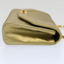 CHANEL Matelasse Turn Lock Chain Shoulder Bag Lamb Skin Gold CC Auth 51274SAM-4
