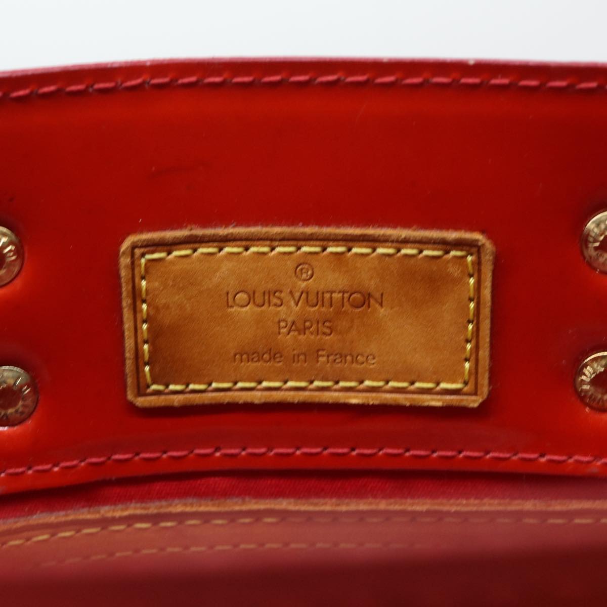 LOUIS VUITTON Monogram Vernis Reade PM Hand Bag Red M91336 LV Auth 51324