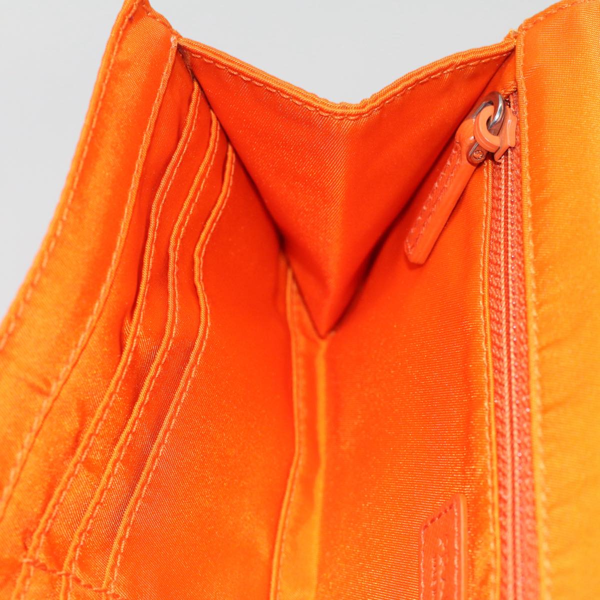 PRADA Wallet Shoulder Bag Nylon Orange Auth 51336
