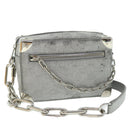 LOUIS VUITTON Damier Glitter Mini Soft Trunk Bag Silver M59726 LV Auth 51371V-1