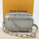 LOUIS VUITTON Damier Glitter Mini Soft Trunk Bag Silver M59726 LV Auth 51371V-12