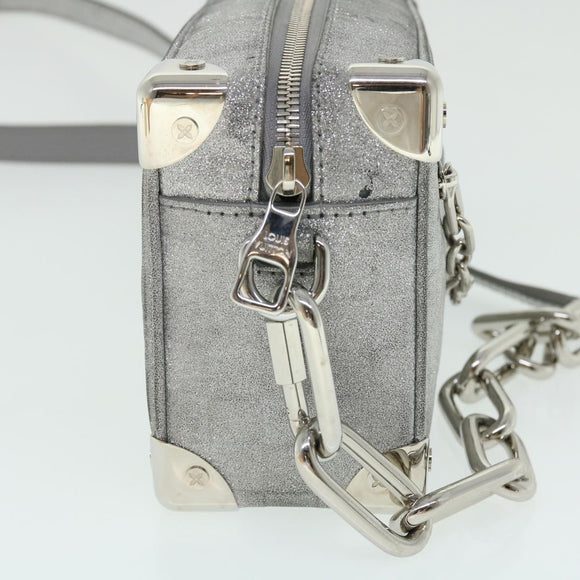 LOUIS VUITTON Damier Glitter Mini Soft Trunk Bag Silver M59726 LV Auth 51371AV