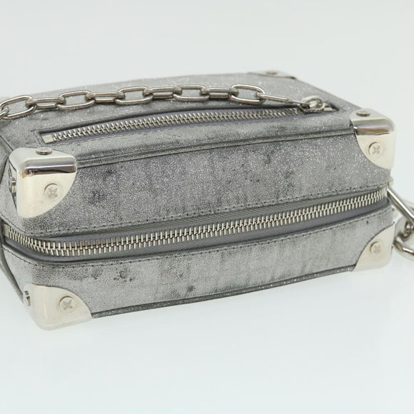 LOUIS VUITTON Damier Glitter Mini Soft Trunk Bag Silver M59726 LV Auth 51371AV
