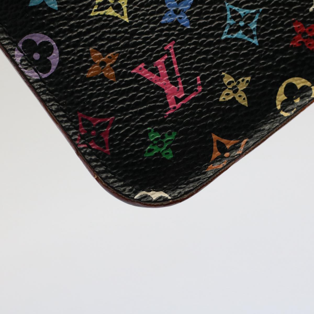 LOUIS VUITTON Multicolor Pochette Cles NM Coin Purse Black M60279 LV Auth 51416