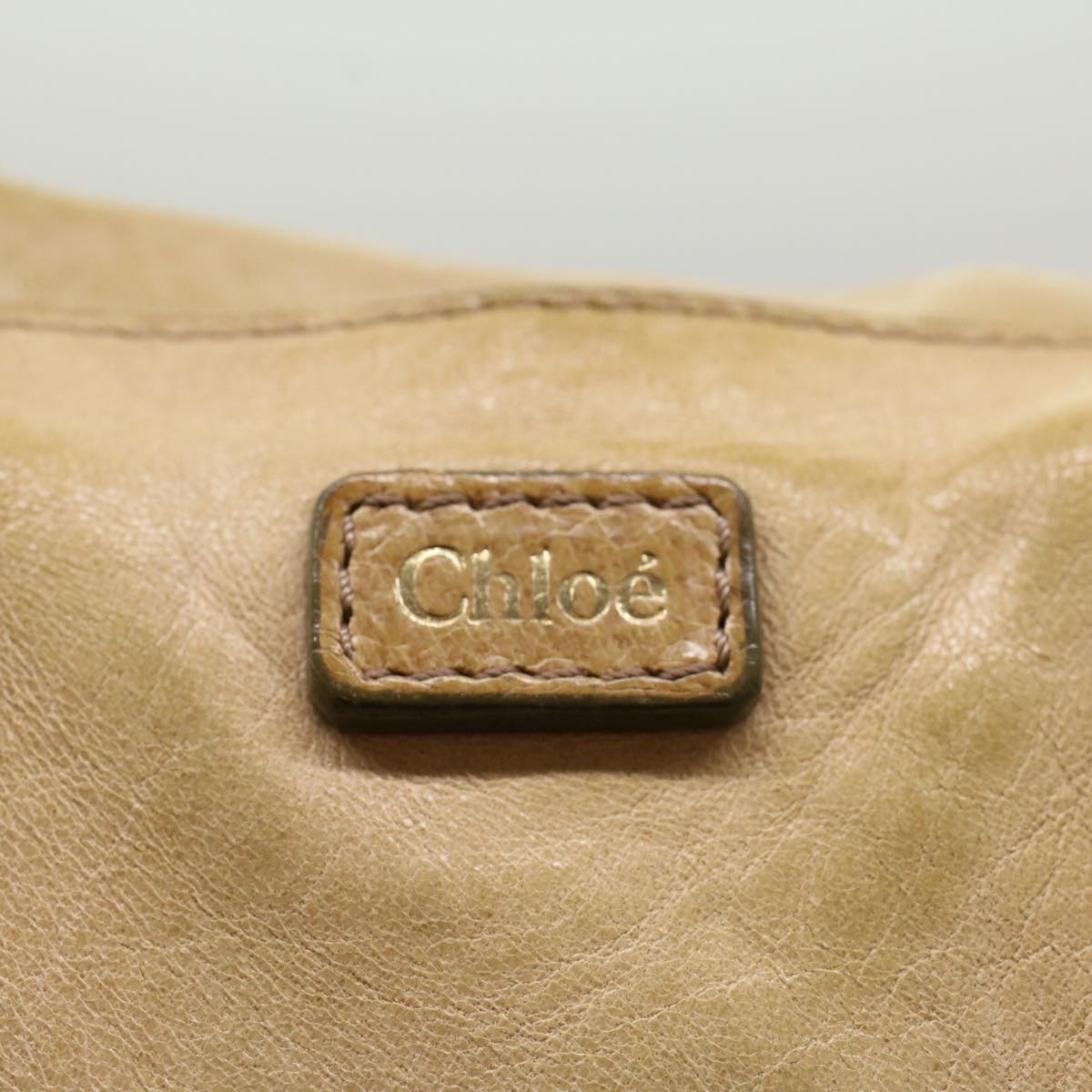 Chloe Etel Hand Bag Leather Beige Auth 51467