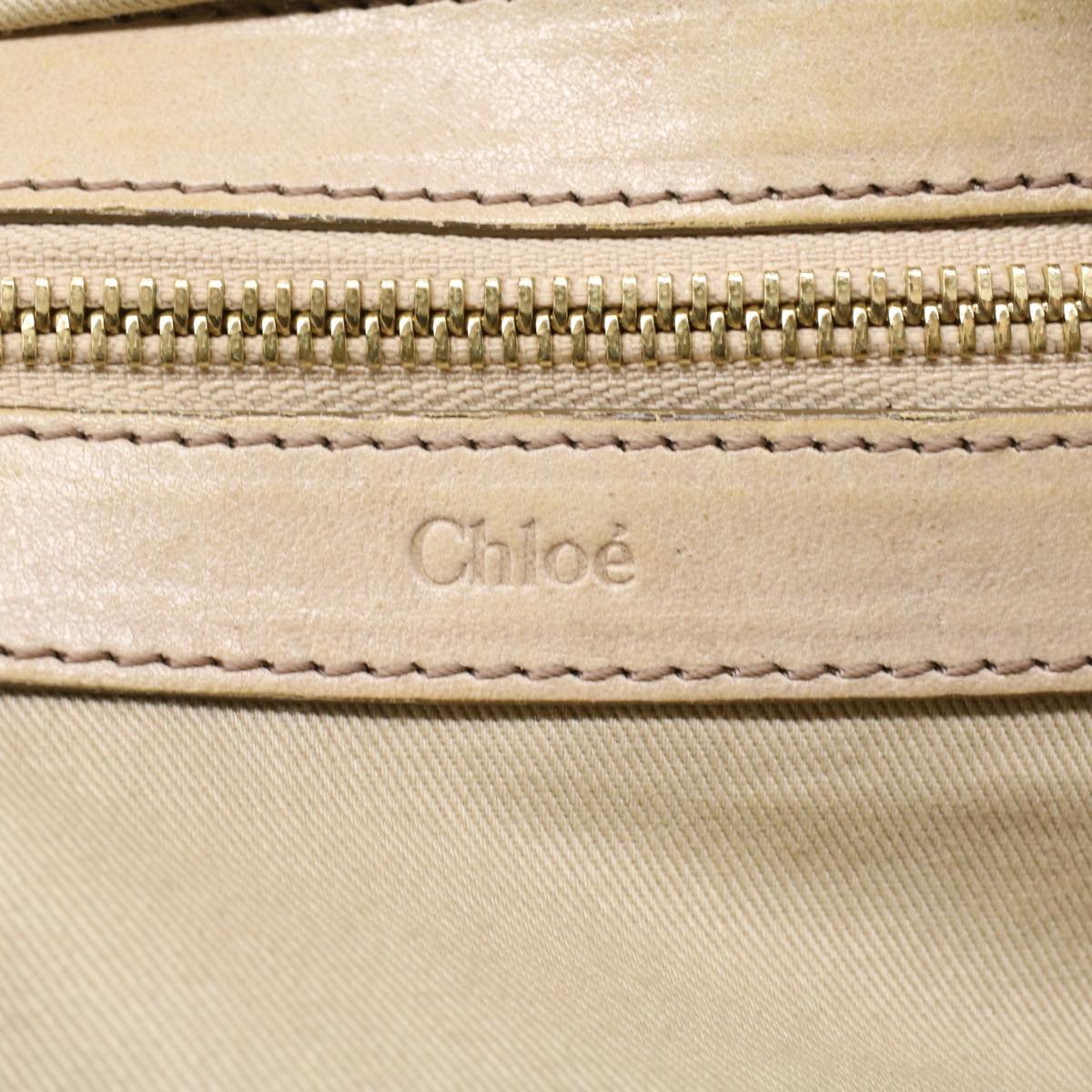 Chloe Etel Hand Bag Leather Beige Auth 51467