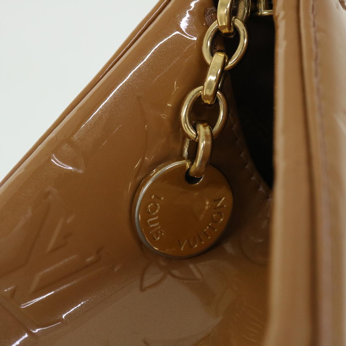 LOUIS VUITTON Monogram Vernis Blair MM Hand Bag Noisette LV Auth 51557