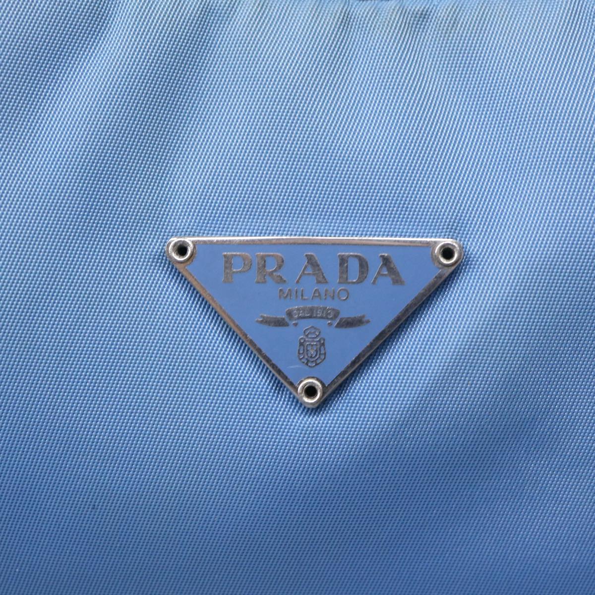 PRADA Accessory Pouch Nylon Light Blue Auth 51635