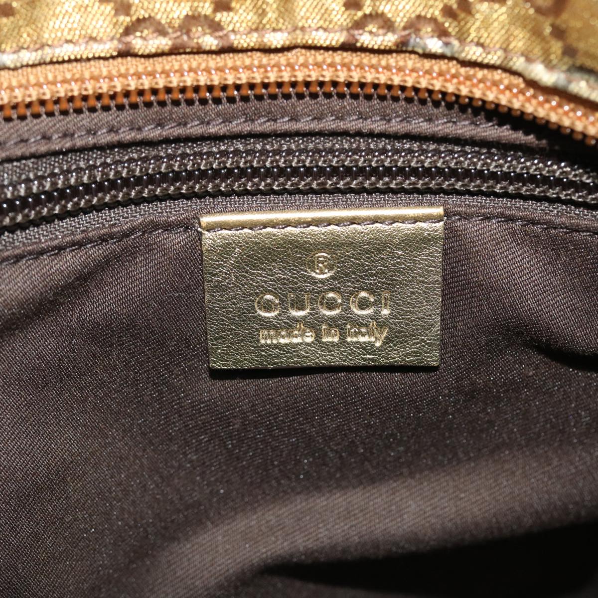 GUCCI GG Crystal Shoulder Bag Coated Canvas Gold Orange 131228 Auth 51638