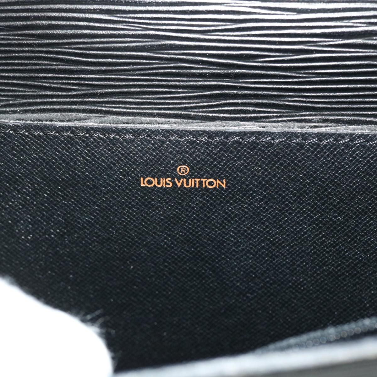 LOUIS VUITTON Epi Porte Documents Bandouliere Briefcase Black M54467 Auth 51769