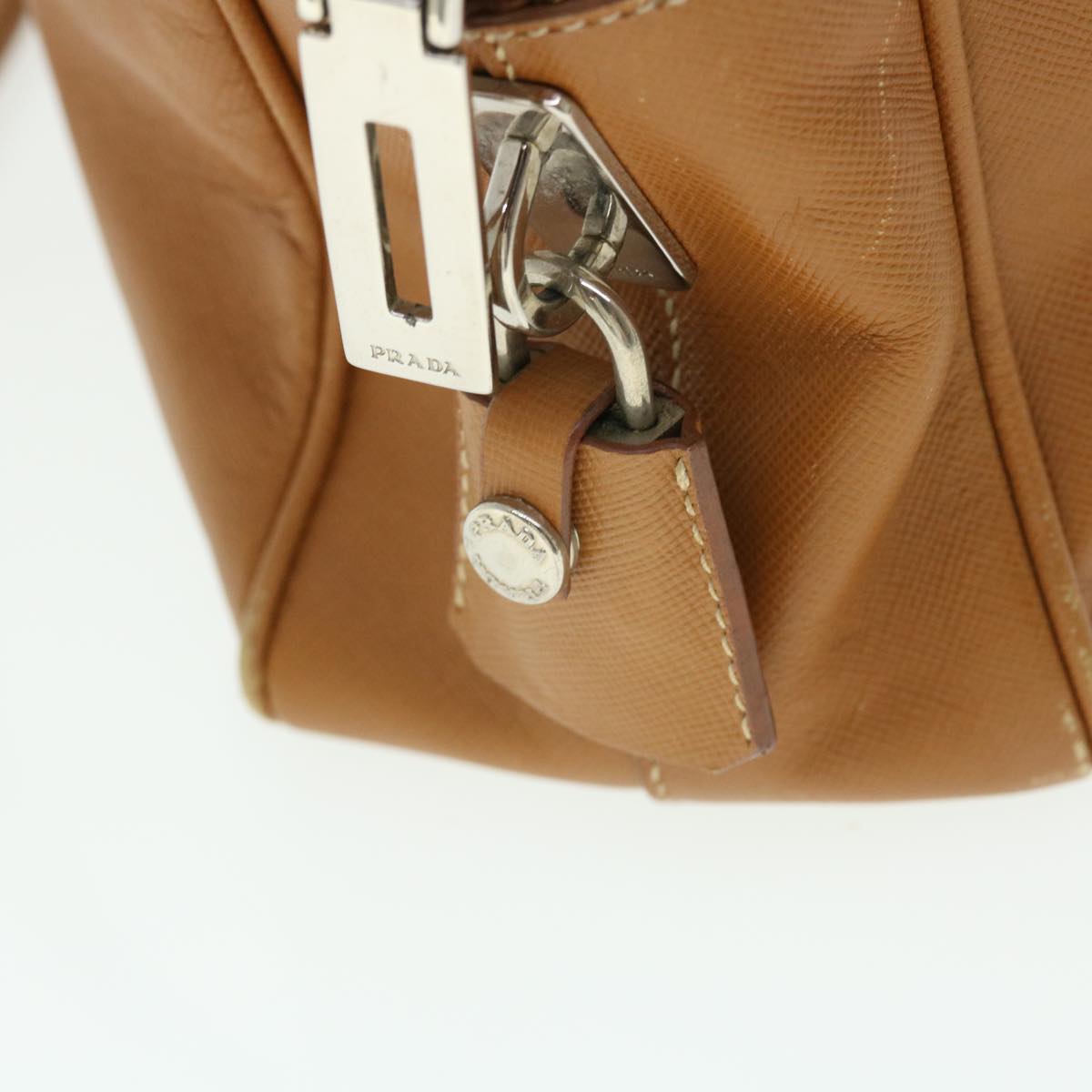 PRADA Hand Bag Safiano leather Brown Auth 51833