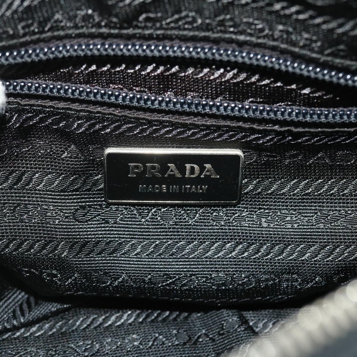 PRADA Hand Bag Nylon Leather Black Auth 51839
