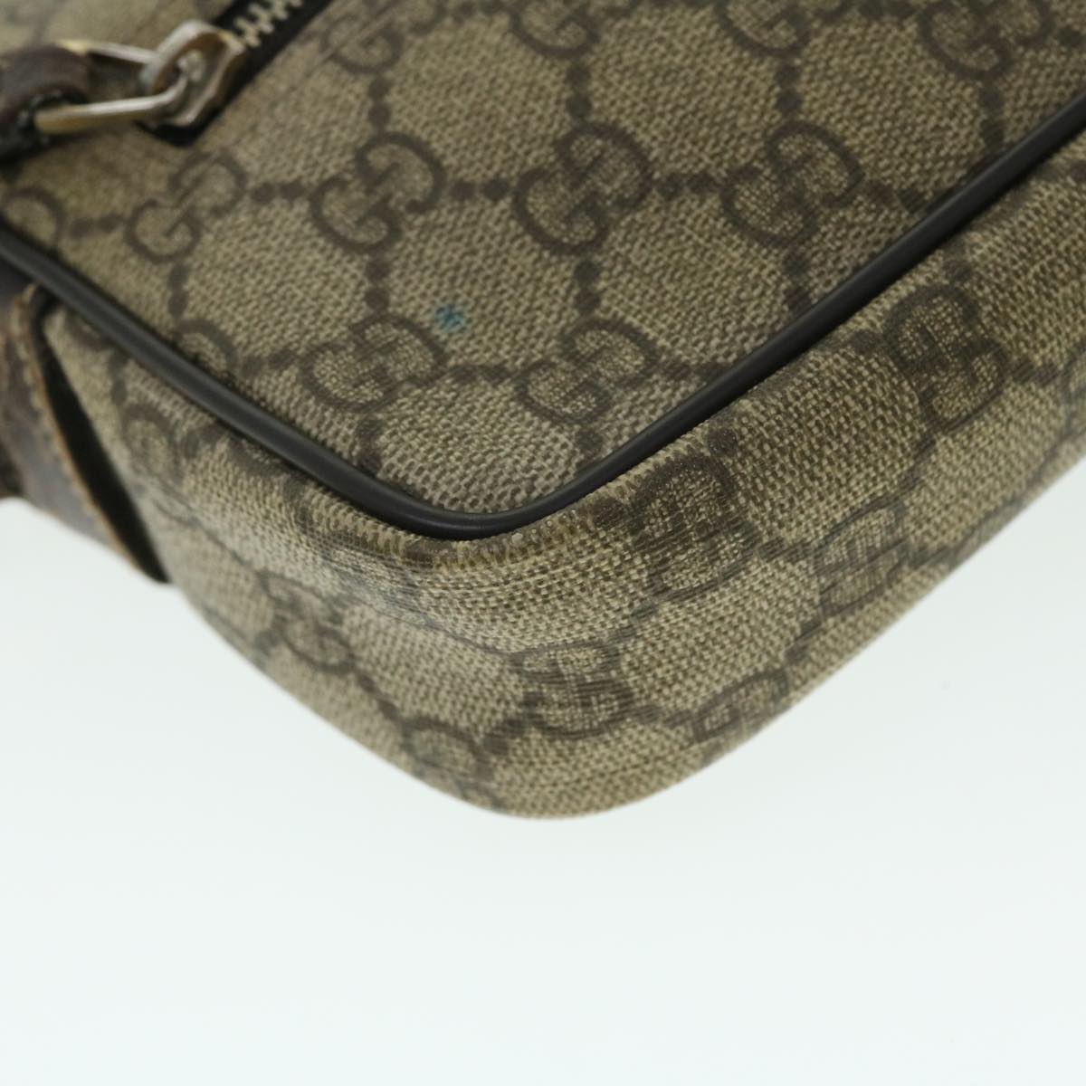 GUCCI GG Canvas Shoulder Bag PVC Leather Beige Auth 51841