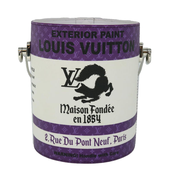 LOUIS VUITTON LV Painted Can Schoudertas PVC Leer Paars M81590 Auth 51895SM