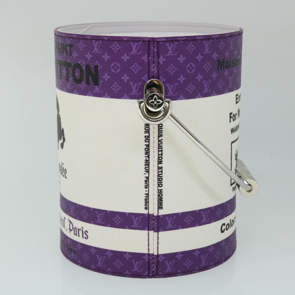 LOUIS VUITTON LV Painted Can Schoudertas PVC Leer Paars M81590 Auth 51895SM