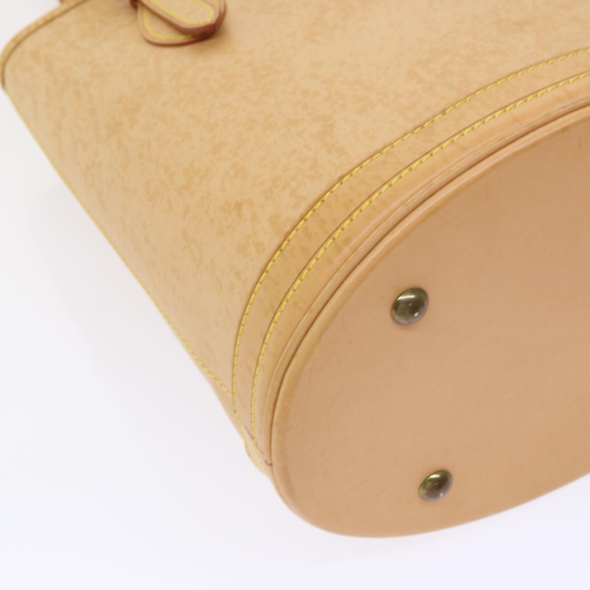 LOUIS VUITTON Nomad Leather Bucket PM Shoulder Bag Beige M85001 LV Auth 51954