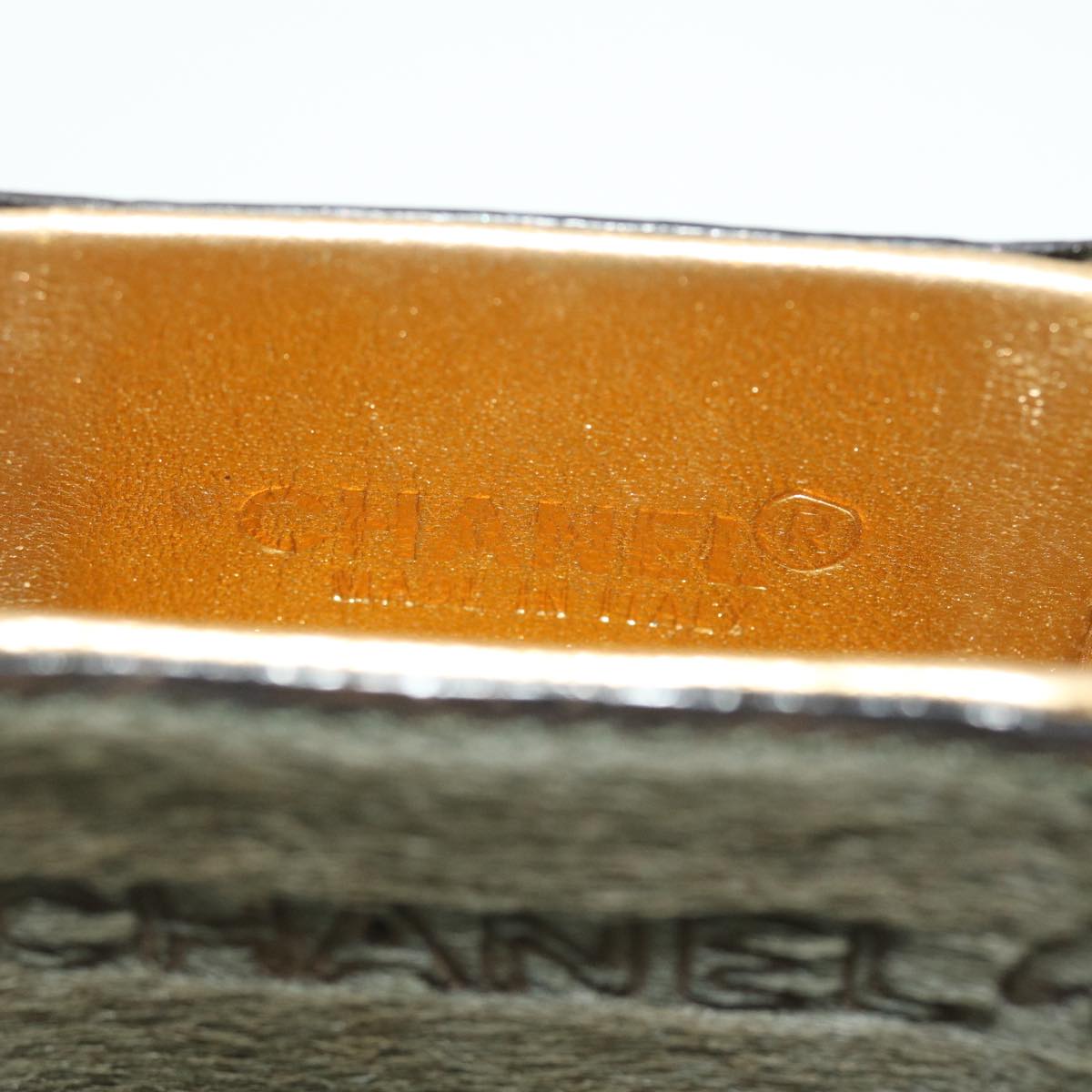 CHANEL ChainShoulder Cigarette Case Harako leather Zipangu Gold CC Auth 51975