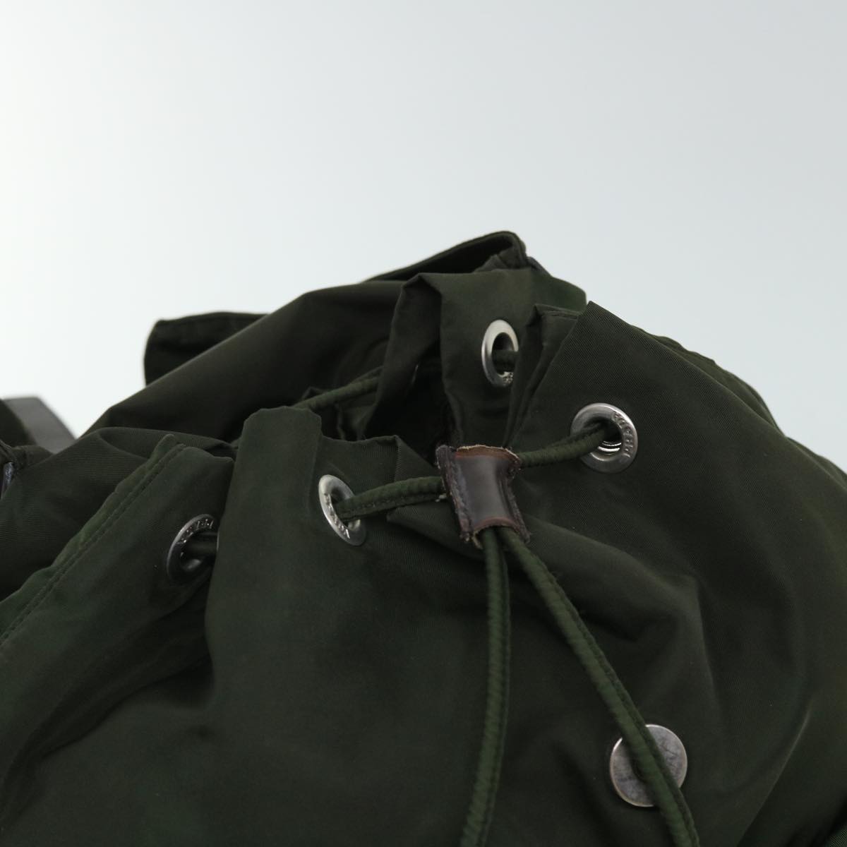 PRADA Backpack Nylon Green Auth 52011