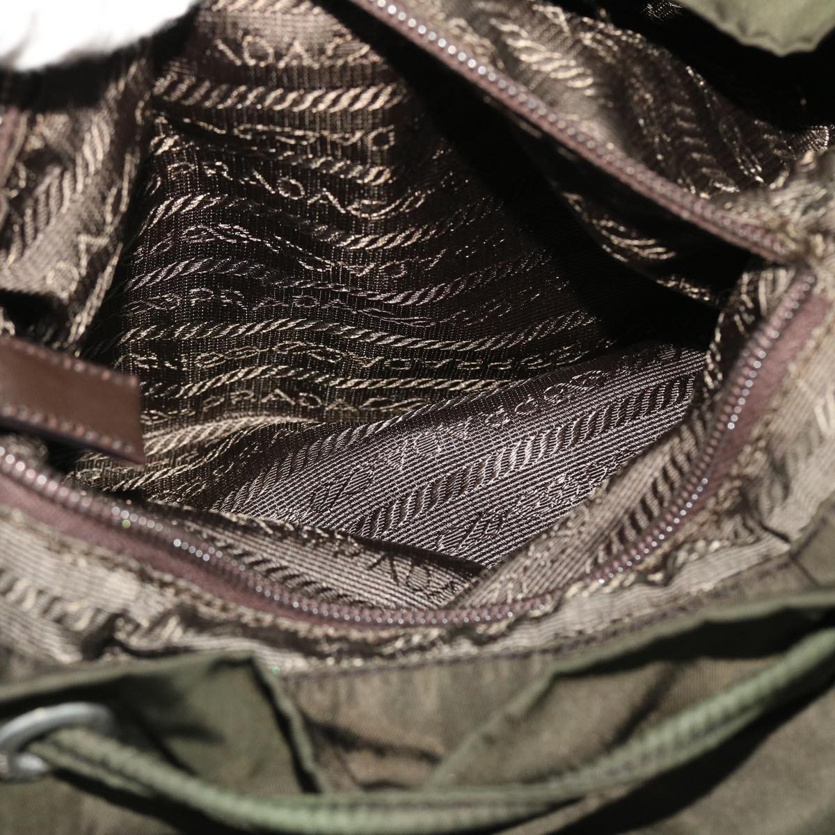 PRADA Backpack Nylon Green Auth 52011