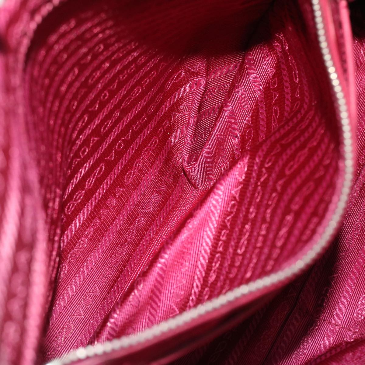 PRADA Chain Shoulder Bag Nylon Pink Auth 52016