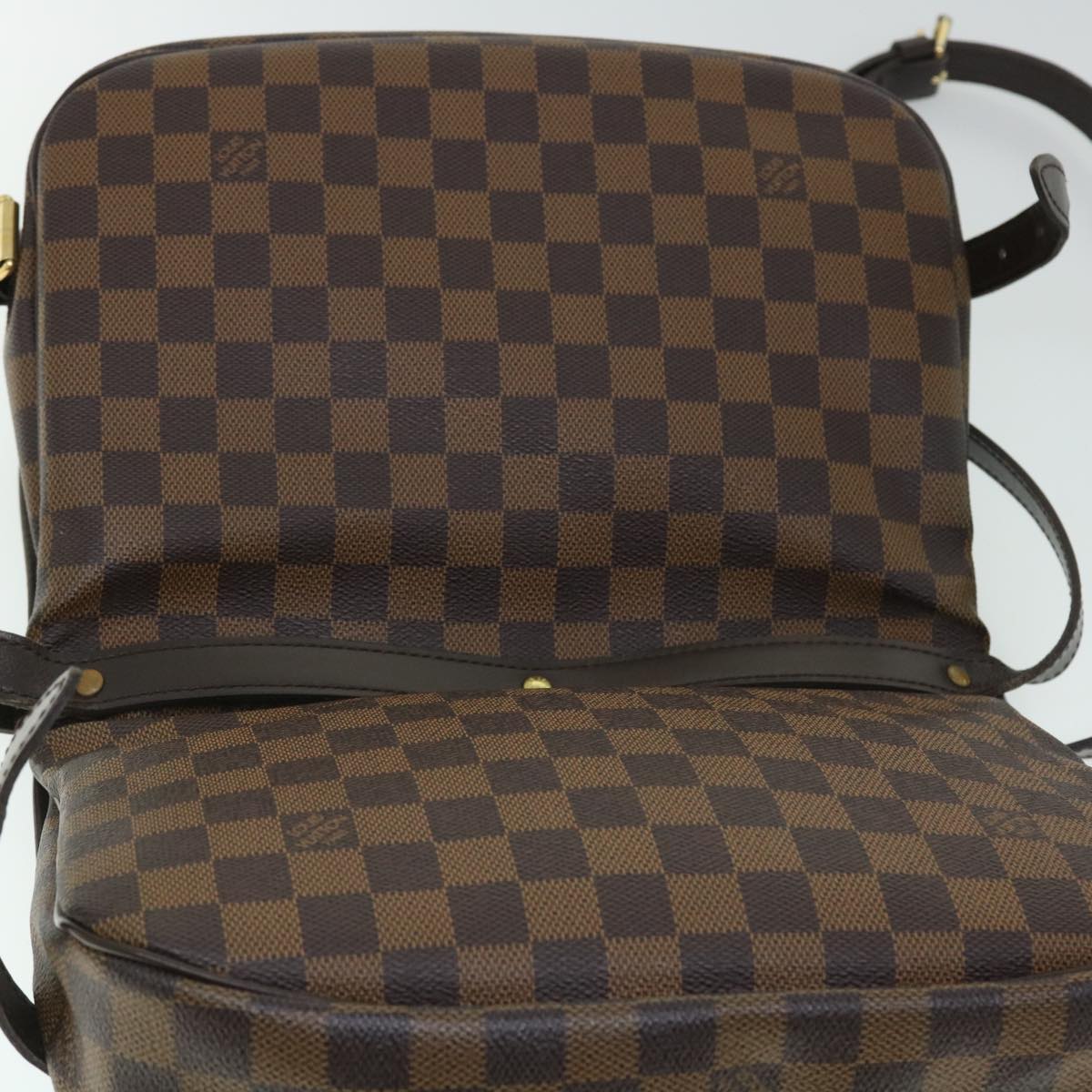 LOUIS VUITTON Damier Ebene Saumur 30 Shoulder Bag N48081 LV Auth 52199