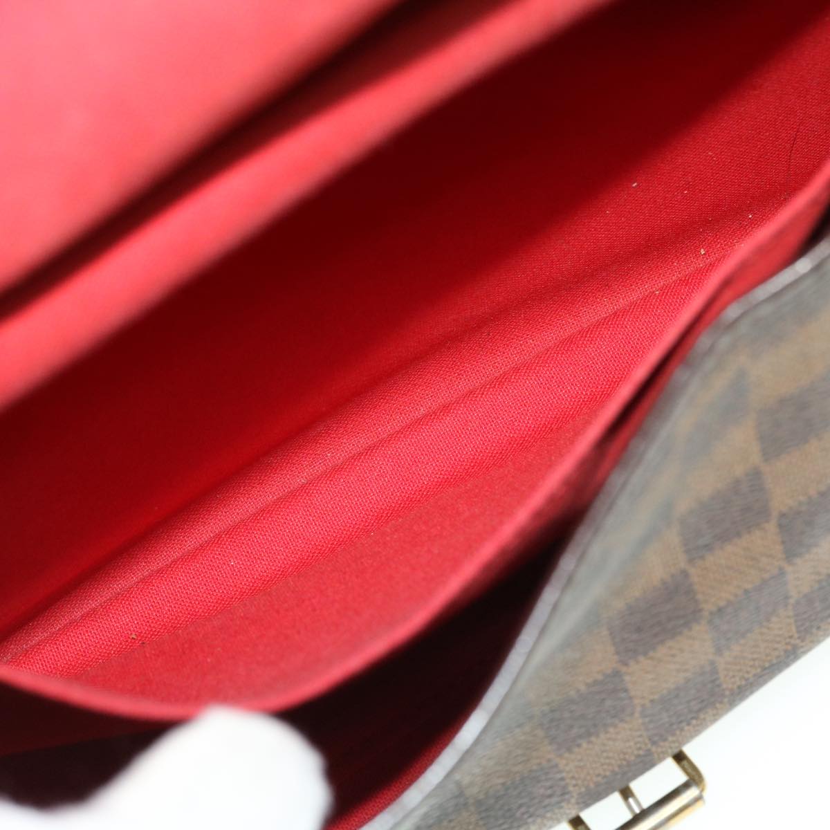 LOUIS VUITTON Damier Ebene Saumur 30 Shoulder Bag N48081 LV Auth 52199