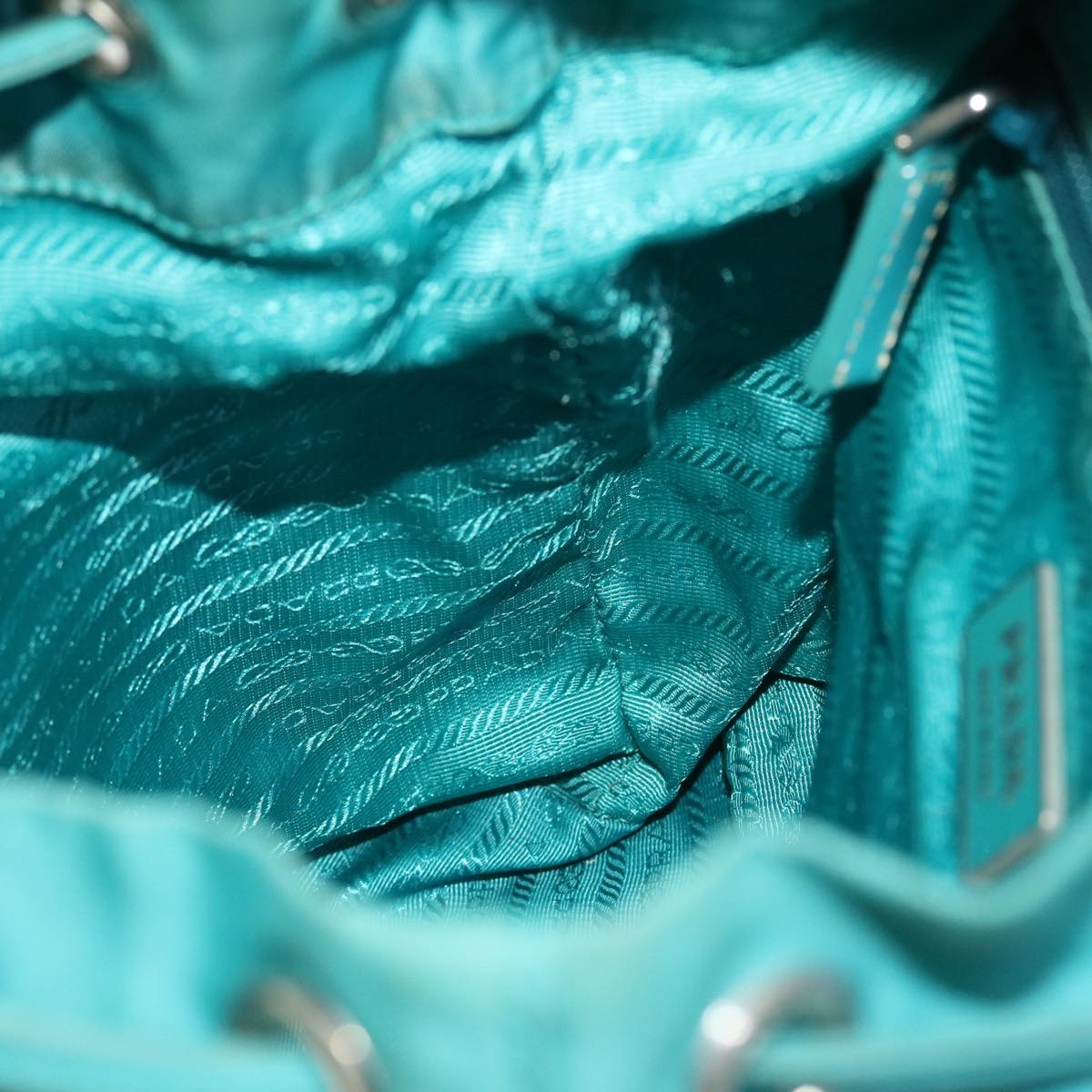 PRADA Backpack Nylon Turquoise Blue Auth 52244