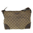 GUCCI GG Canvas Shoulder Bag Beige Brown Auth 52249-13