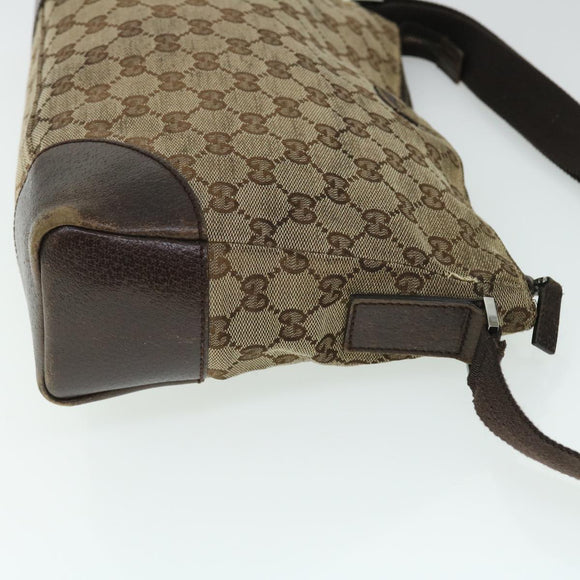 GUCCI GG Canvas Shoulder Bag Beige Brown Auth 52249