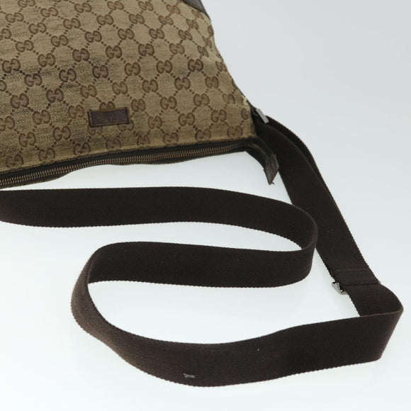 GUCCI GG Canvas Shoulder Bag Beige Brown Auth 52249