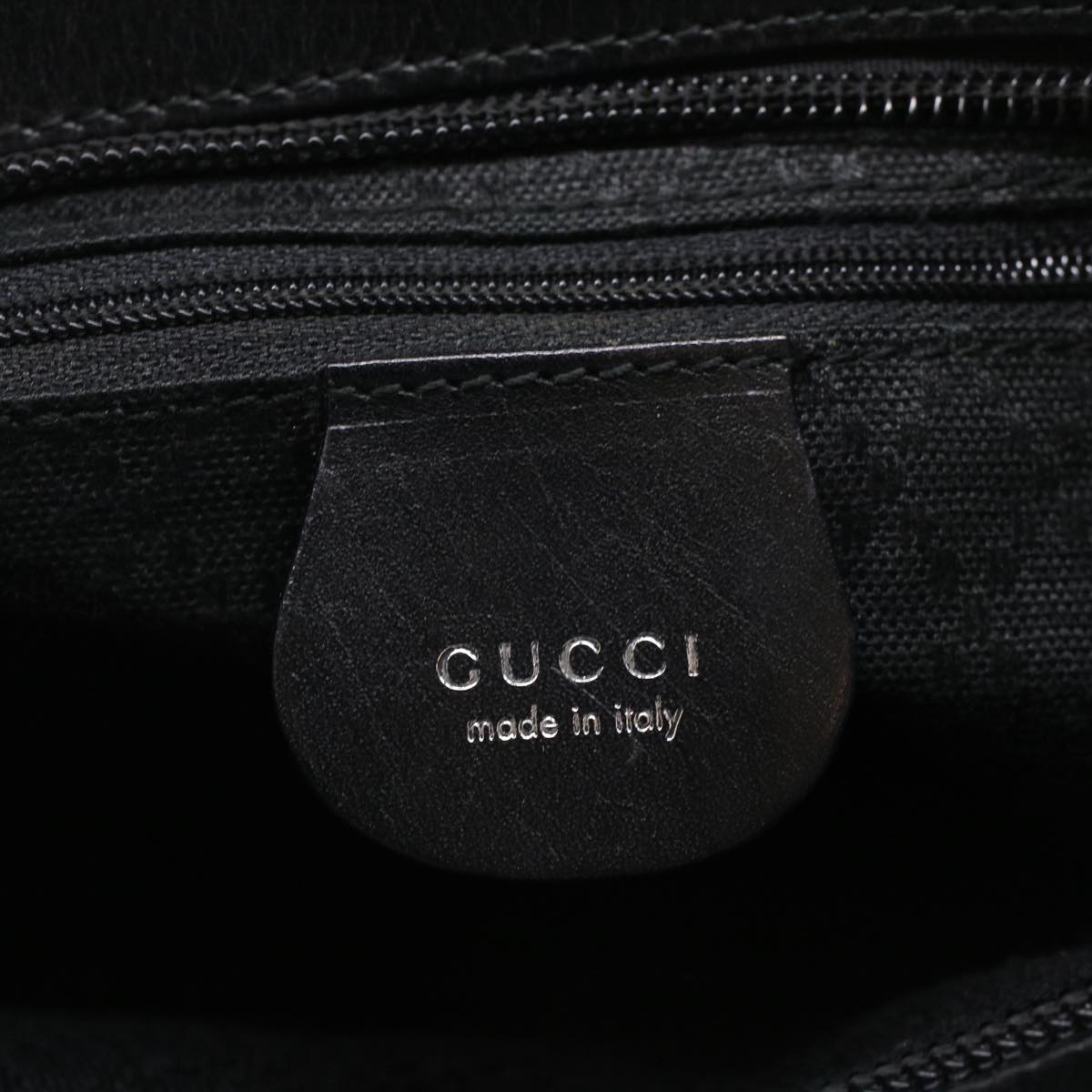 GUCCI Hand Bag Nylon Black 002.2123.0458 Auth 52269