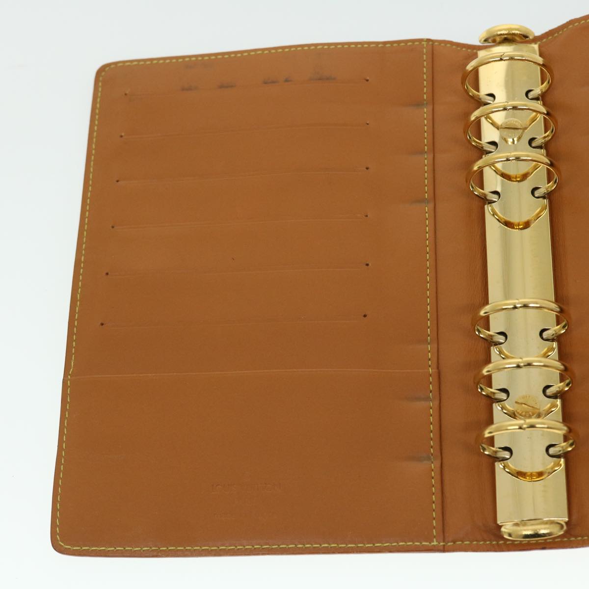 LOUIS VUITTON Nomad Leather Agenda MM Day Planner Cover Beige R20473 Auth 52294
