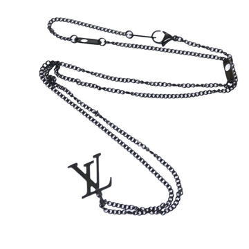 LOUIS VUITTON Adjustable Collier LV Upside Down Necklace Black M62683 Auth 52449