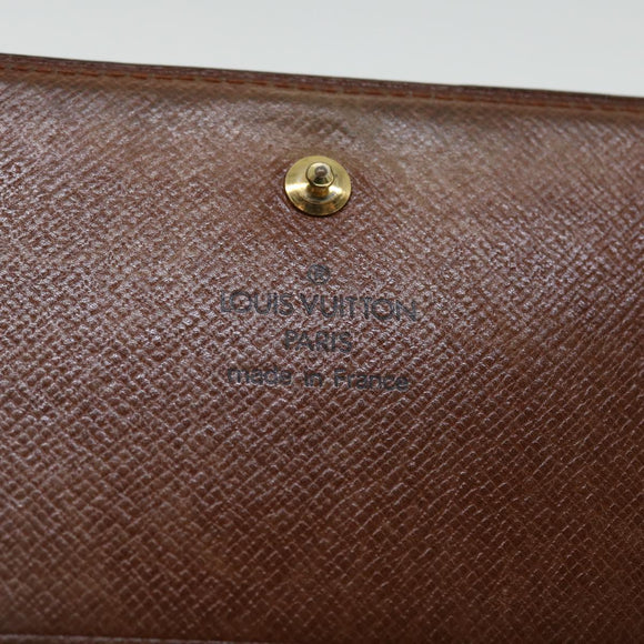 LOUIS VUITTON Monogram Porte Monnaie Billets Tresor Wallet M61730 LV Auth 52459