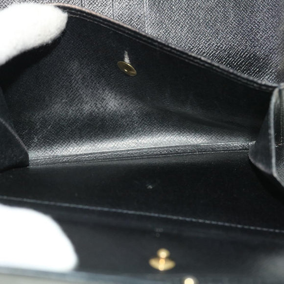 LOUIS VUITTON Epi Porte Tresor Etui Papie Wallet Black M63712 LV Auth 52473