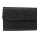 LOUIS VUITTON Epi Porte Tresor Etui Papie Wallet Black M63712 LV Auth 52473-13