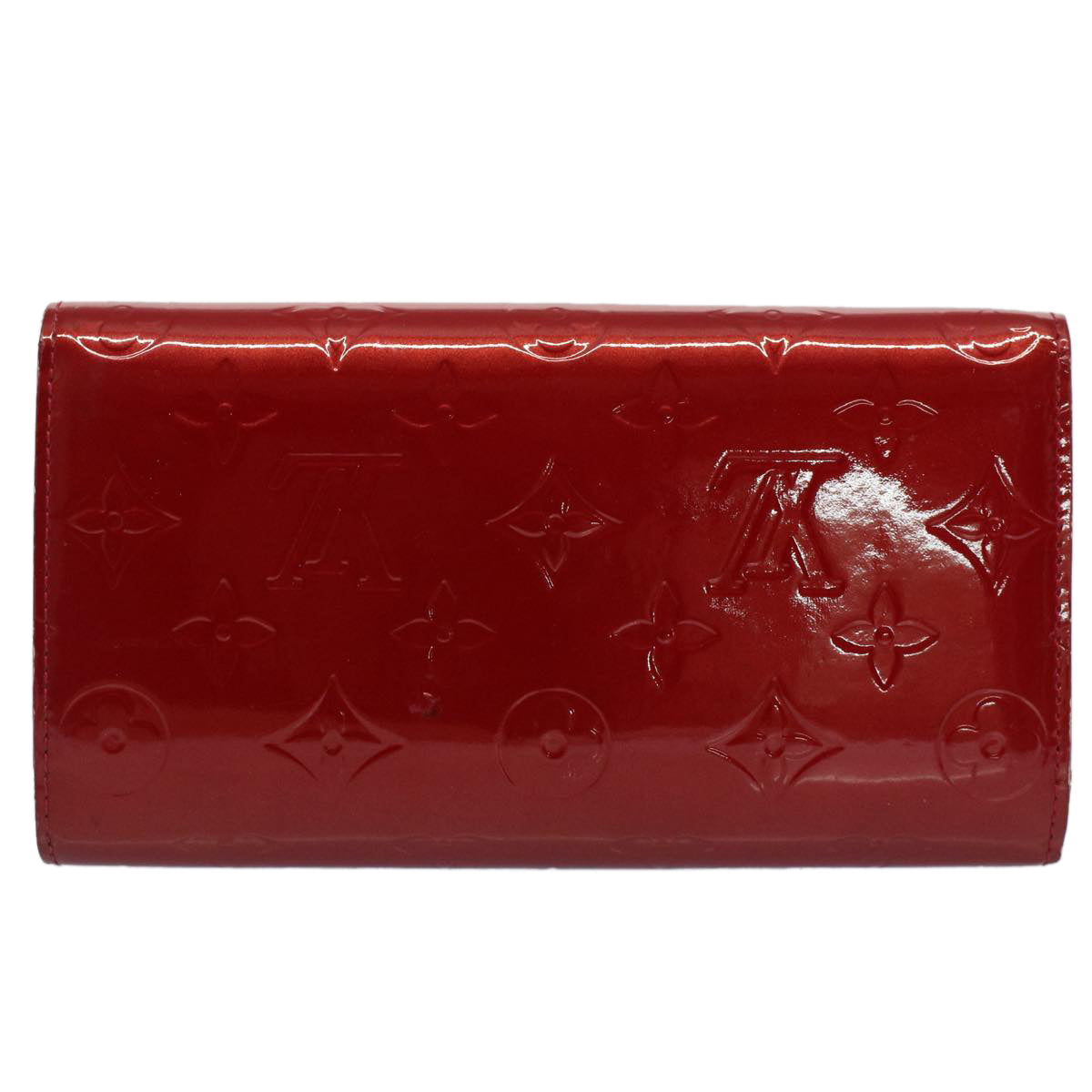 LOUIS VUITTON Vernis Porte Tresol International Wallet Red M91165 LV Auth 52501 - 0
