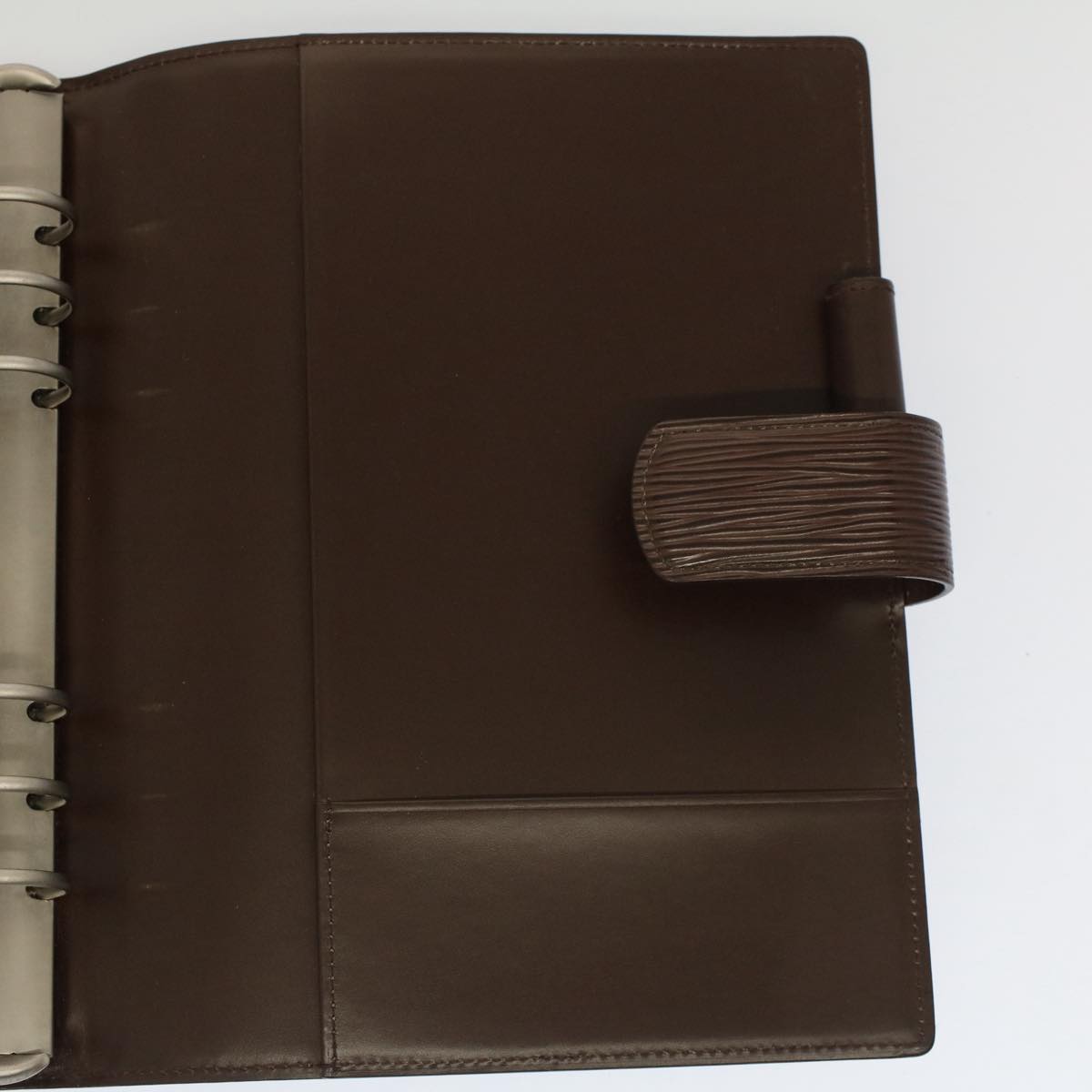 LOUIS VUITTON Epi Agenda GM Day Planner Cover Mocha Brown R2006D LV Auth 52536