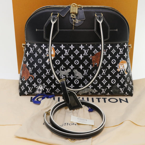 LOUIS VUITTON Catgram Alma Souple Hand Bag 2way Black M44403 LV Auth 52542S