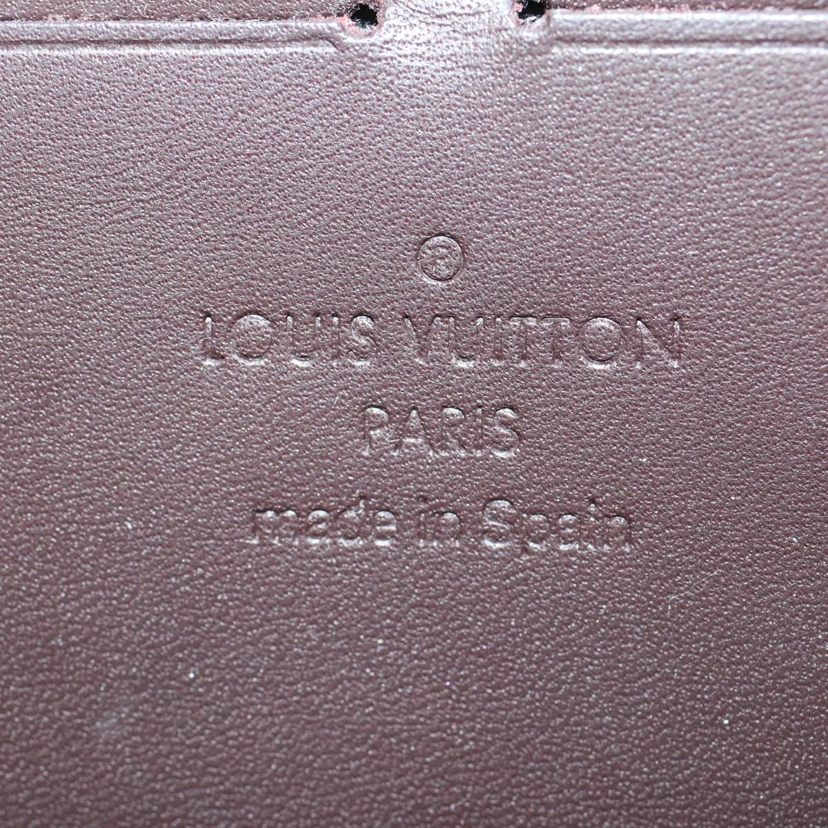LOUIS VUITTON Monogram Vernis Zippy Wallet Rouge Favist M91536 LV Auth 52628
