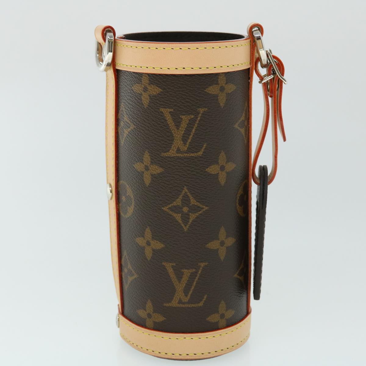 LOUIS VUITTON Monogram Flask Holder Water Bottle GI0518 LV Auth 52637A