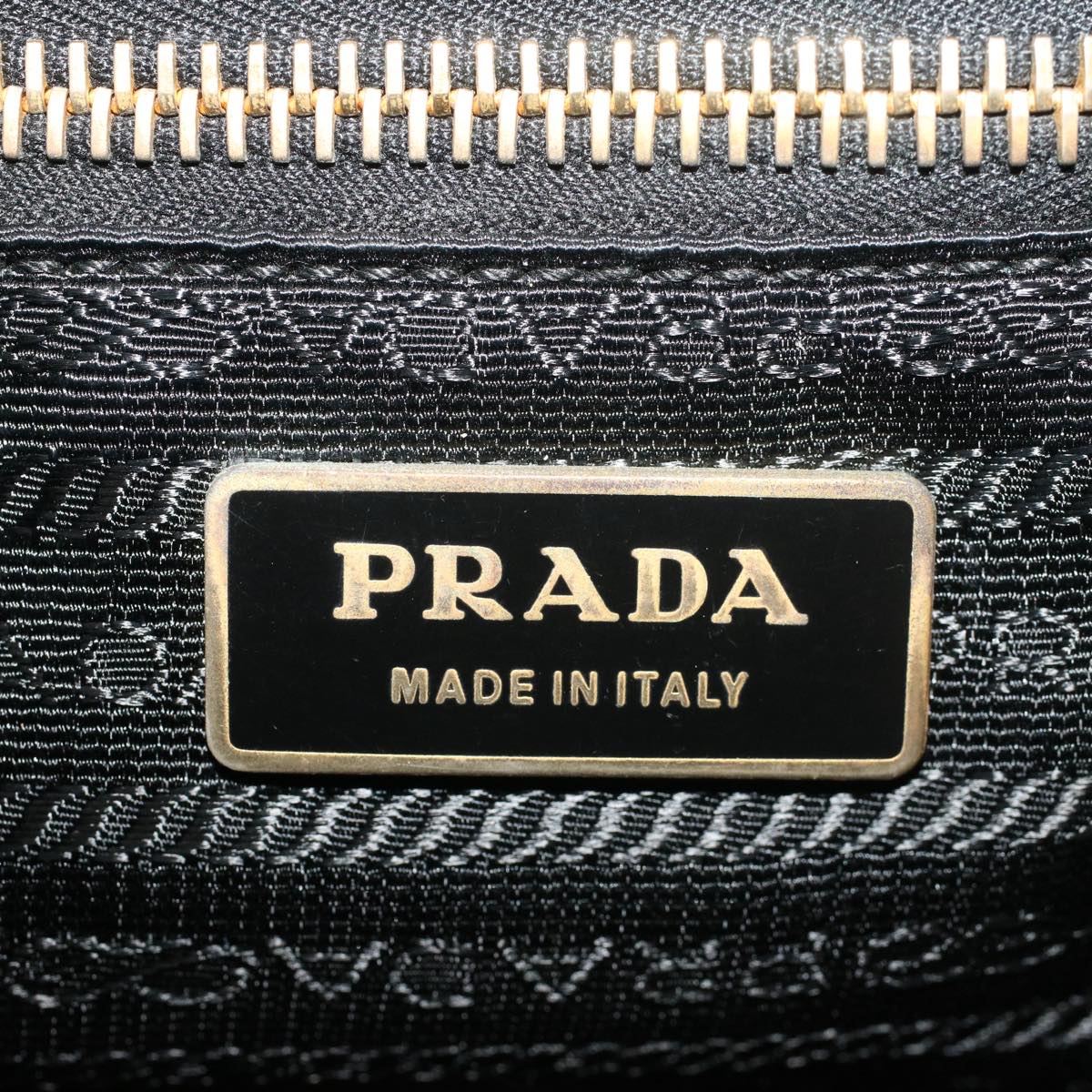 PRADA Ribbon Hand Bag Leather 2way Black Pink Auth 52729