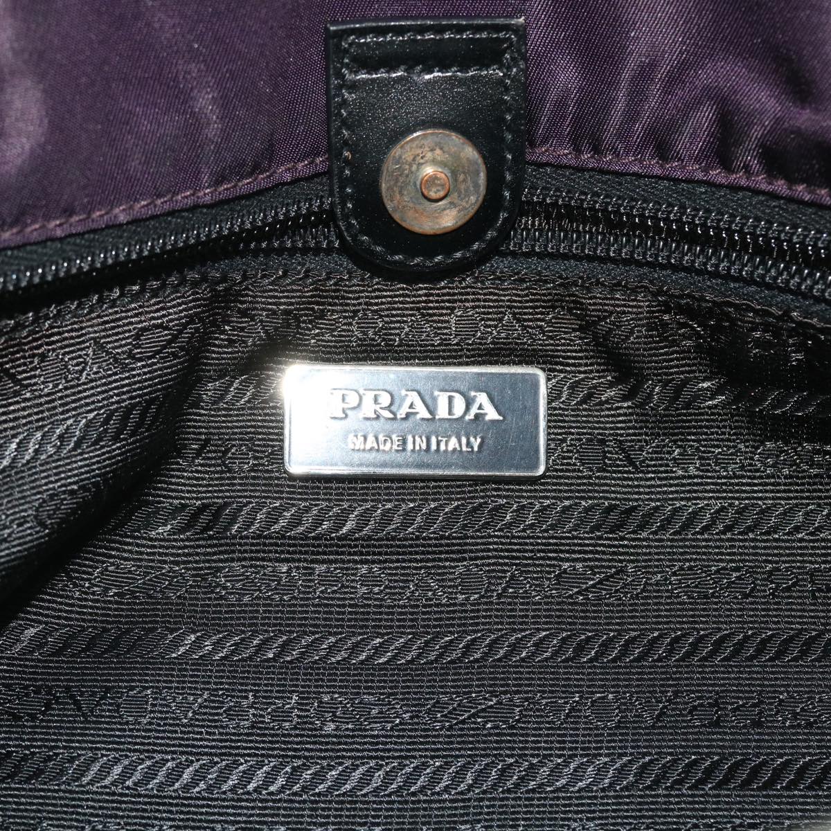 PRADA Hand Bag Nylon Purple Auth 52731