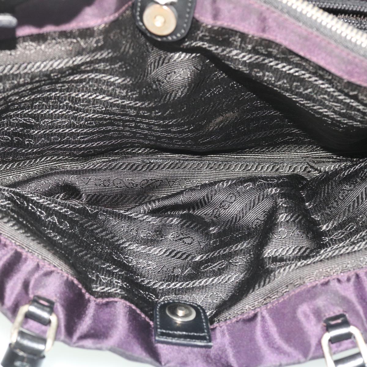 PRADA Hand Bag Nylon Purple Auth 52731