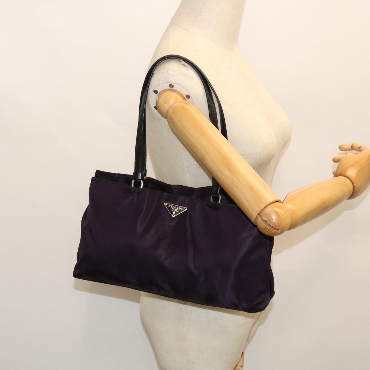 PRADA Hand Bag Nylon Purple Auth 52731